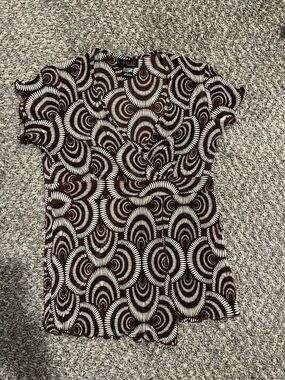 Notations Brown & White Patterned Blouse